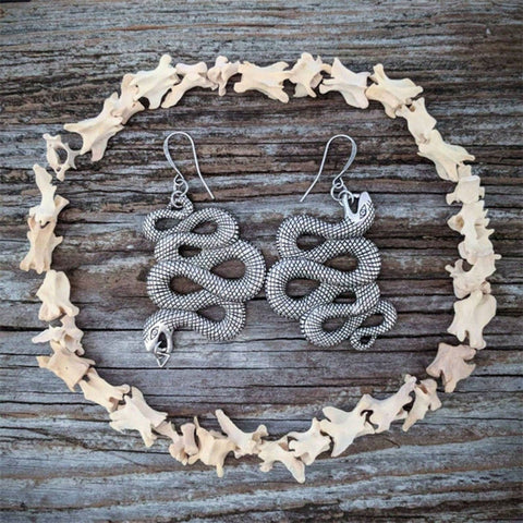 Mismatched Snake Earrings, Zodiac Animal Earrings, Slithering Viper Earrings, Swirl Serpent Earrings, Femme Fatale Earrings, Spiral Earrings - Froppin