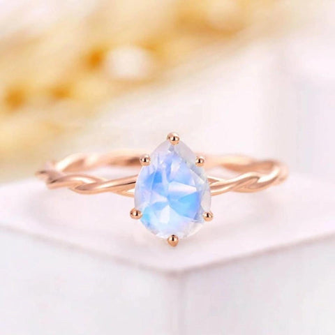 Moonstone Ring Minimalist Ring Gemstone Jewelry Size 7 - Froppin