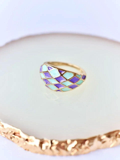 Mosaic Purple and Blue Ring - Froppin