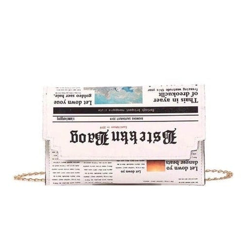 Newspaper Print Realistic Shoulder Bag - Froppin