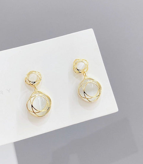 Opal Crystal Wire Wrapped Earrings - Froppin