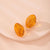 Orange Stud Earrings, Orange Oval Earrings, Silver Stud Earrings, Glitter Earrings, Orange Jewelry, Gift Jewelry, Orange Silver Jewelry - Froppin