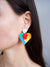 Origami Mosaic Heart Big Light Weight Earrings - Froppin