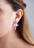 Outer Space Alien Stud Earrings, Long Alien Star, Space Star Earrings, Double Star Power Symbol Heart Studs, Pink Purple Shimmer Love Stud - Froppin
