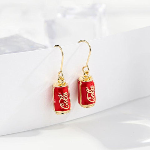 Party Red Earrings Blue Earrings Soda Bottle Earrings, Non Alcohol Earrings, Unusual Earrings, Fun Earrings Soda Can Earrings, Soda Earrings - Froppin