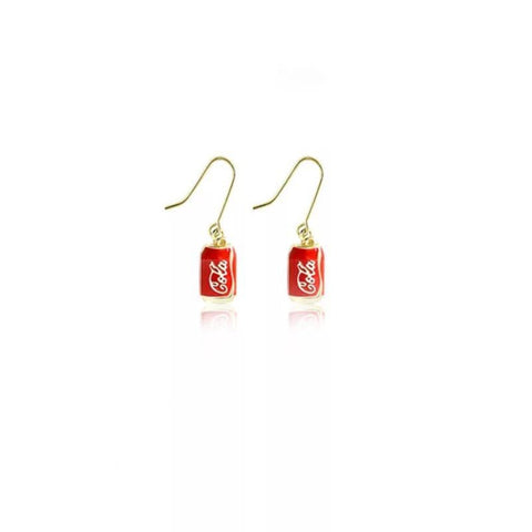 Party Red Earrings Blue Earrings Soda Bottle Earrings, Non Alcohol Earrings, Unusual Earrings, Fun Earrings Soda Can Earrings, Soda Earrings - Froppin