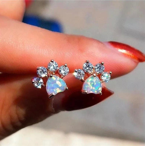 Paws Opal Shine Stud Earrings - Froppin