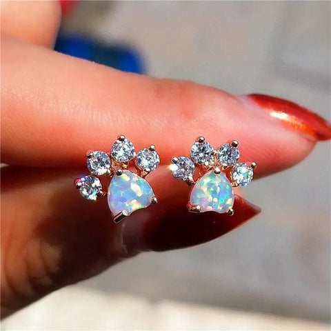 Paws Opal Shine Stud Earrings - Froppin
