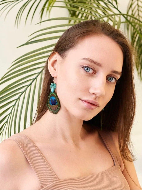 Peacock Feather Earrings - Froppin