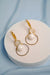 Pearl Circle Gold Frame Long Modern Earrings - Froppin