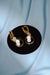 Pearl Circle Gold Frame Long Modern Earrings - Froppin