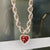 Pearl Golden Infinity Enamel Red Heart Necklace • Layered Braided Princess Artistic Enamel Necklace - Froppin