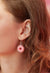Pink Glazed Donuts Earrings, Sweet White Sprinkled Cream Topped Baked Earrings, Strawberry Earrings, Foodie Earrings, Dessert Hoops Earrings - Froppin