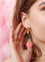 Pink Peach Earrings • Peach Earring in Long And Short Stems • Dangle Earrings • Food Earrings • Fruit Earrings • Elegant Cute Gift - Froppin