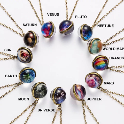 Planet Necklace World Necklace Universe Pendant Jewelry Solar System Necklace, Sun Necklace, Astronaut Necklace Galaxy Jewelry Moon Necklace - Froppin