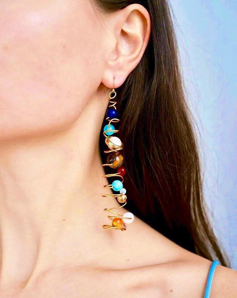 Planets Solar System Long Earrings - Froppin