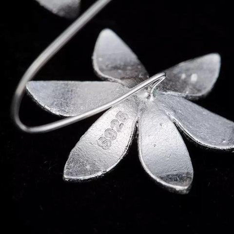 Poppy Flower Earrings, Floral Earrings, Silver Botanical Earrings, Blooming Flower Jewelry, Minimalist Spring Flower Earrings Bridal Earring - Froppin