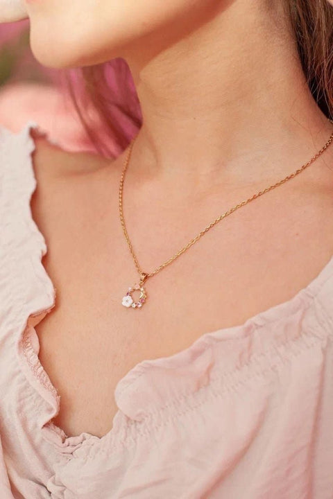 Princess Jasmine Flower Crystal Stud Earrings, Rose Gold Wreath Necklace, Rhinestone Butterfly Wedding Flowers, Spring Flower Hoop Earrings - Froppin