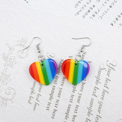 Rainbow Hearts Earrings - Froppin