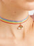 Rainbow Pastel Choker With Charm Pride Lgbt - Froppin