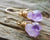 Raw Amethyst Earrings, Purple Stone Earrings, Raw Crystal Earrings, Birthstone Gold Gemstone Earrings, Tiny Clear Minimalist Dangle Earrings - Froppin