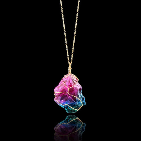 Raw Rainbow Crystal Necklace - Froppin