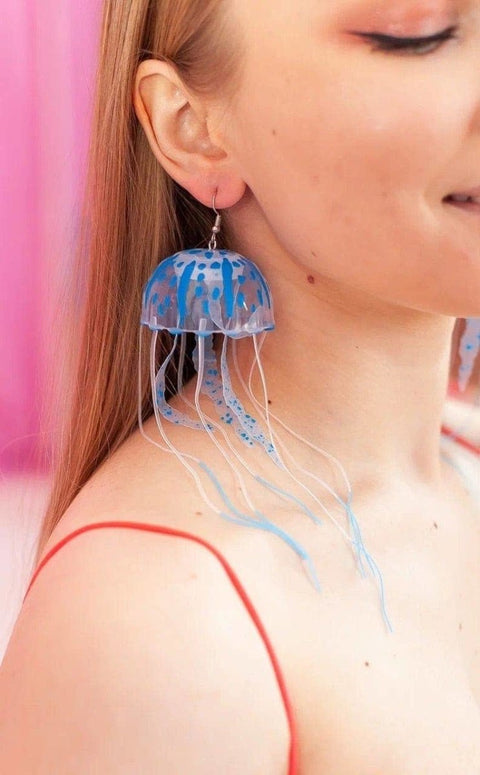 Real Jellyfish Earrings Colorful Earrings - Froppin