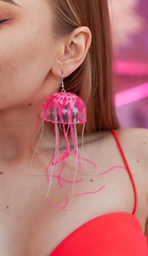 Real Jellyfish Earrings Colorful Earrings - Froppin