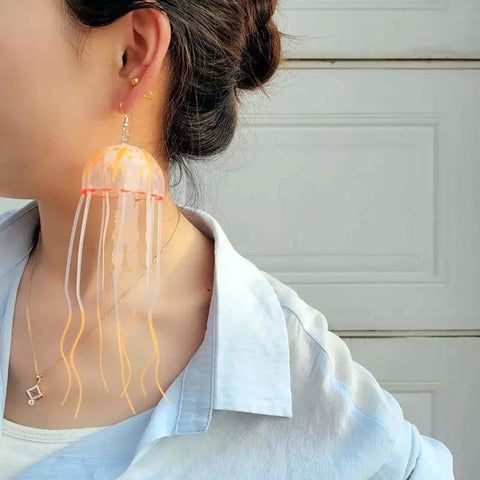 Real Jellyfish Earrings Colorful Earrings - Froppin