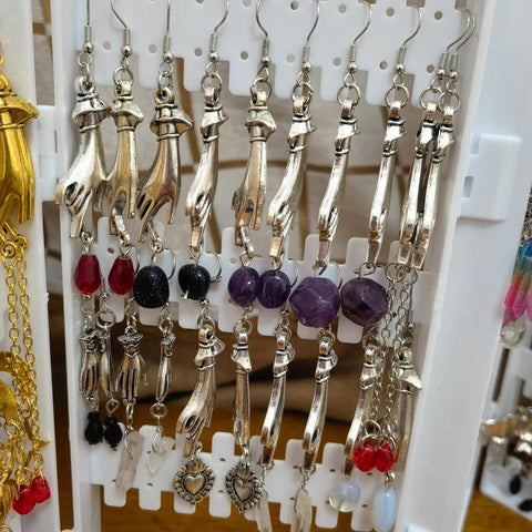 Red Stone Blood Drip Drop Dagger Earrings - Froppin