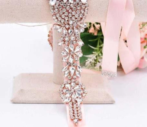 Rhinestone Floral Sash - Froppin