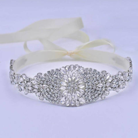 Rhinestone Floral Sash - Froppin