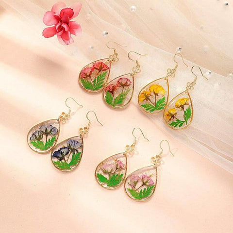 Rose Dried Flower Earrings - Froppin
