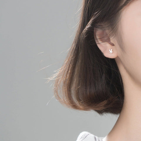 S925 Bunny Cute Earrings Animal Earrings Silver Earrings - Froppin