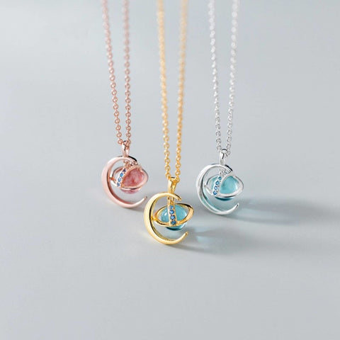 S925 Moon Necklace Moon Jewelry - Froppin