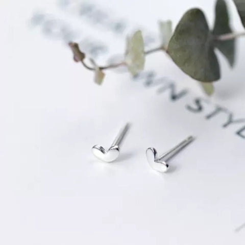 S925 Tiny Silver Earrings, Heart Earrings, Hypoallergenic Stud Earrings Minimalist Earrings, Cute Earrings, Girly Earrings, Delicate Earring - Froppin