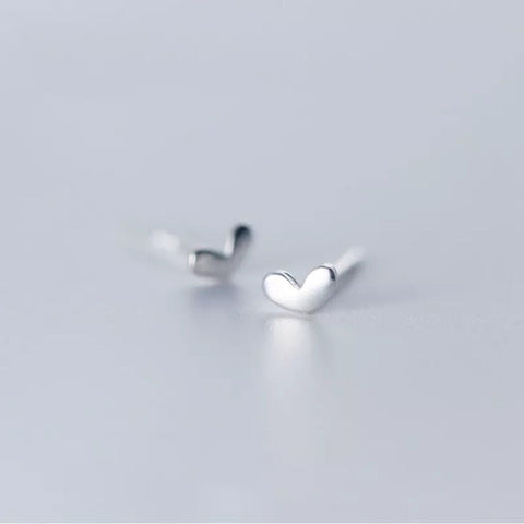 S925 Tiny Silver Earrings, Heart Earrings, Hypoallergenic Stud Earrings Minimalist Earrings, Cute Earrings, Girly Earrings, Delicate Earring - Froppin