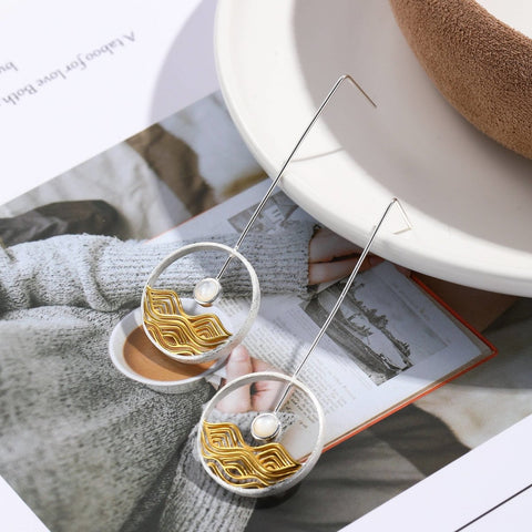 Setting Sun Earrings Gold Moon Earrings Large Opal Earrings - Froppin