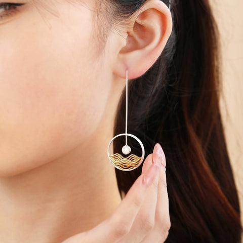 Setting Sun Earrings Gold Moon Earrings Large Opal Earrings - Froppin