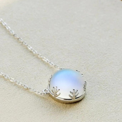 Silver Christmas Tree Necklace, Crystal Necklace Jewelry Stone Pendant Chain Necklace, Rainbow Necklace Minimalist Pendant Colorful Necklace - Froppin