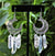 Silver Crescent Moon Crystal Dangle Earrings - Froppin