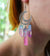 Silver Crescent Moon Crystal Dangle Earrings, Skeletal Moon Raw Cut Crystals Drop Earrings, Colorful Crystal Earring, Moon Crescent Earrings - Froppin