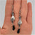 Silver Feminine Hands Earrings, Long Cuffed Lady Hands Earrings, Cubic Black Stone Palm Drop Crystal Hand, Women's Hands Power Love Earrings - Froppin