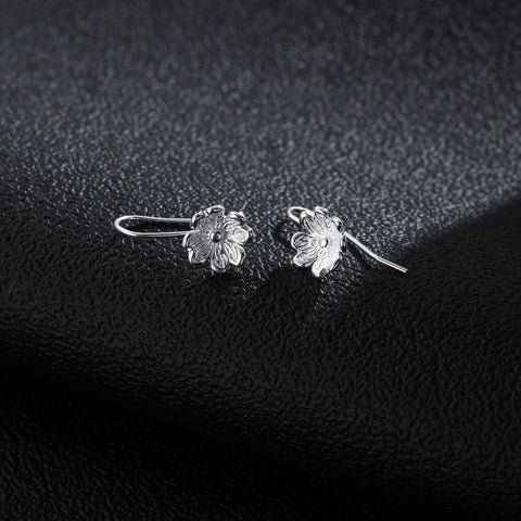 Silver Flower Earrings, S925 Minimalist Earrings, Cute Floral Earrings, White Earrings Petal Jewelry, Bridal Flower Earrings, Hypoallergenic - Froppin