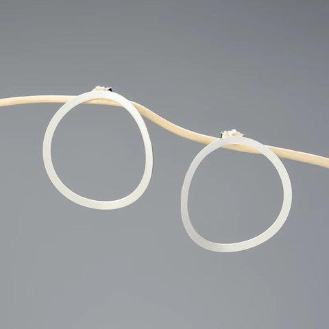 Silver Hoop Statement Earrings Hypoallergenic Jewelry - Froppin