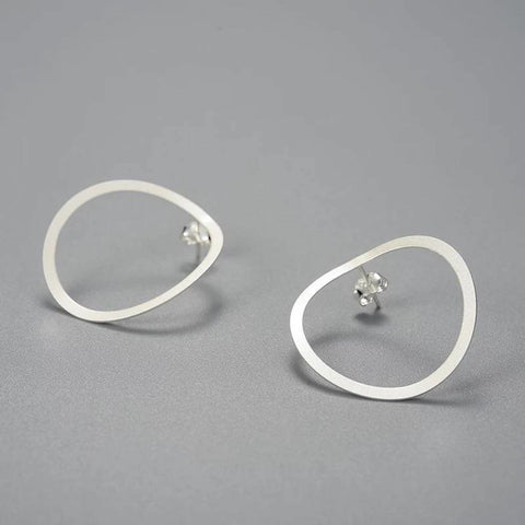 Silver Hoop Statement Earrings Hypoallergenic Jewelry - Froppin
