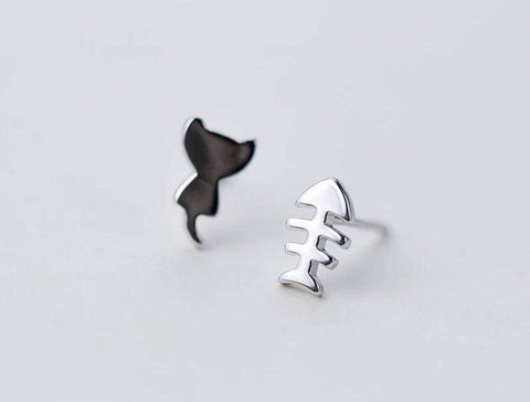 Silver Kitten Earrings - Froppin