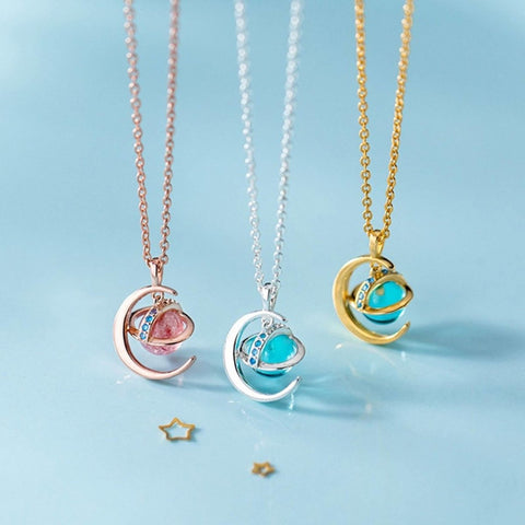 Silver Moon Necklace • Silver Moon Jewelry • Moon Necklace Jewelry • Silver Pendant Necklace • Moon And Star Necklace • Mother'S Day Gift - Froppin