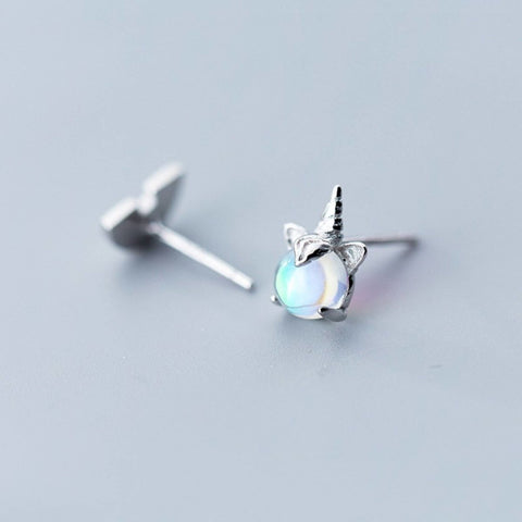 Silver Unicorn Stone Earrings - Froppin