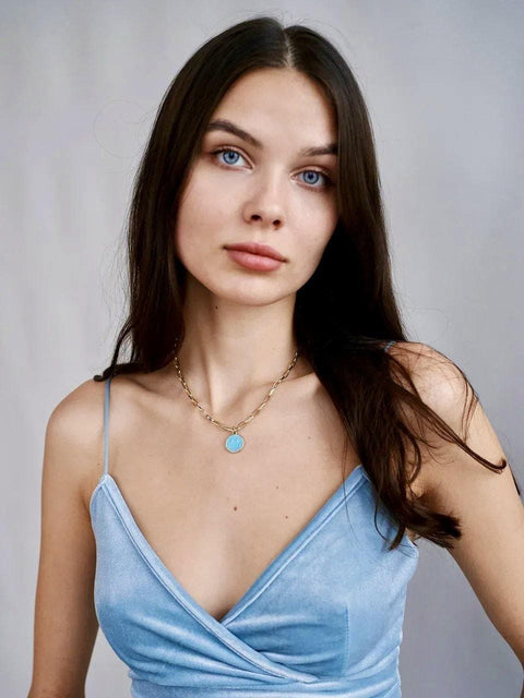 Small Blue Emoji Necklace - Froppin
